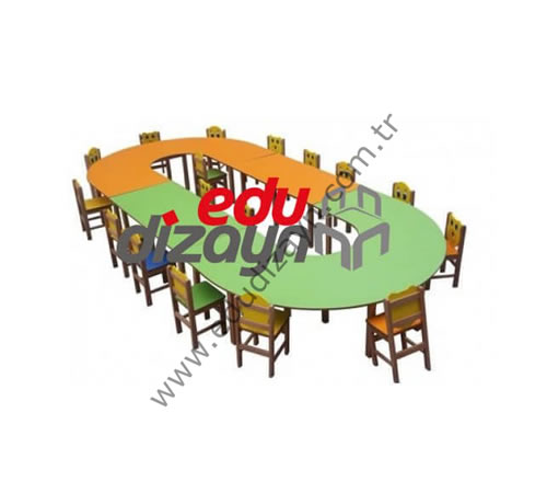 Geniş Amfi Tipi Masa